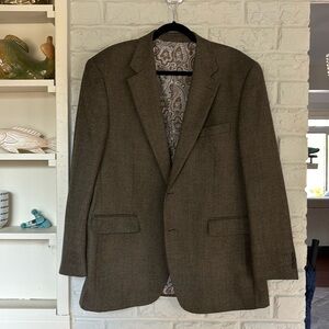 Alan Flusser Herringbone Wool Cashmere Blend Sport Coat 44R